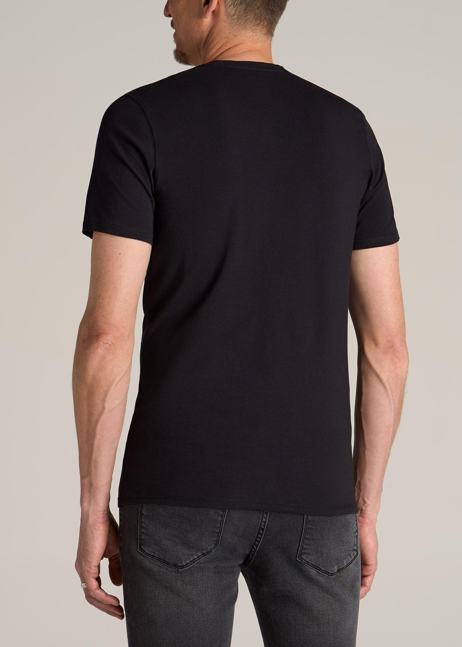 The Essential REGULAR-FIT V-Neck Men's Tall Tees in Black Male Product Image