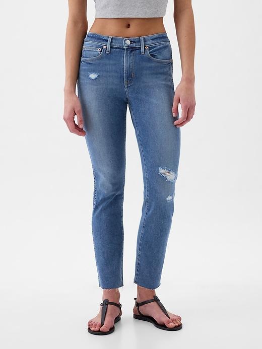 Mid Rise Vintage Slim Jeans with Washwell Product Image