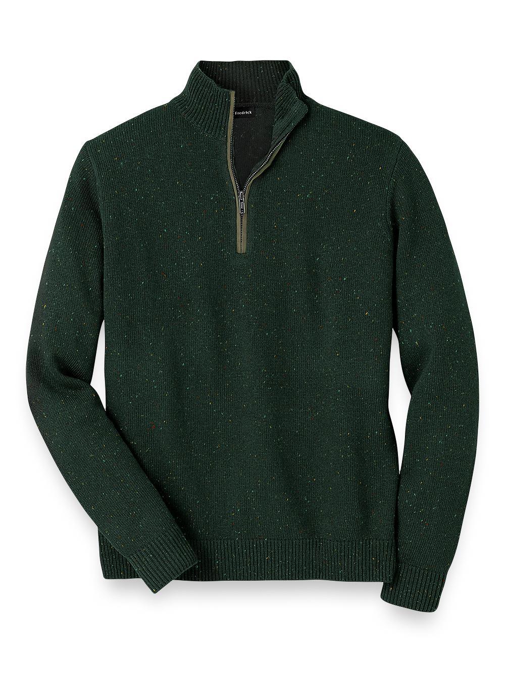 Donegal Zip Mock Neck Sweater - Cobalt Product Image