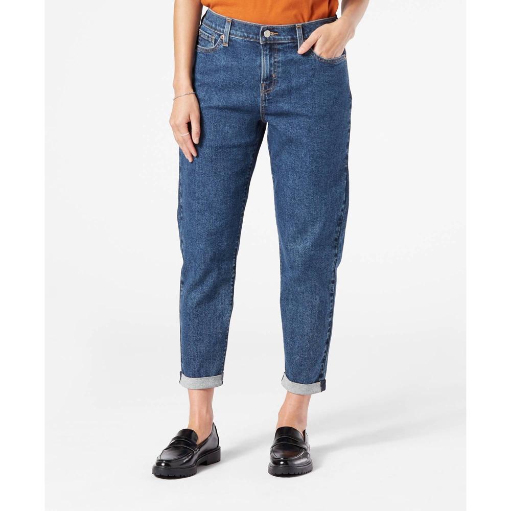 DENIZEN from Levis Womens Mid-Rise Cropped Boyfriend Jeans - Splish Splash Stonewash 10 Product Image