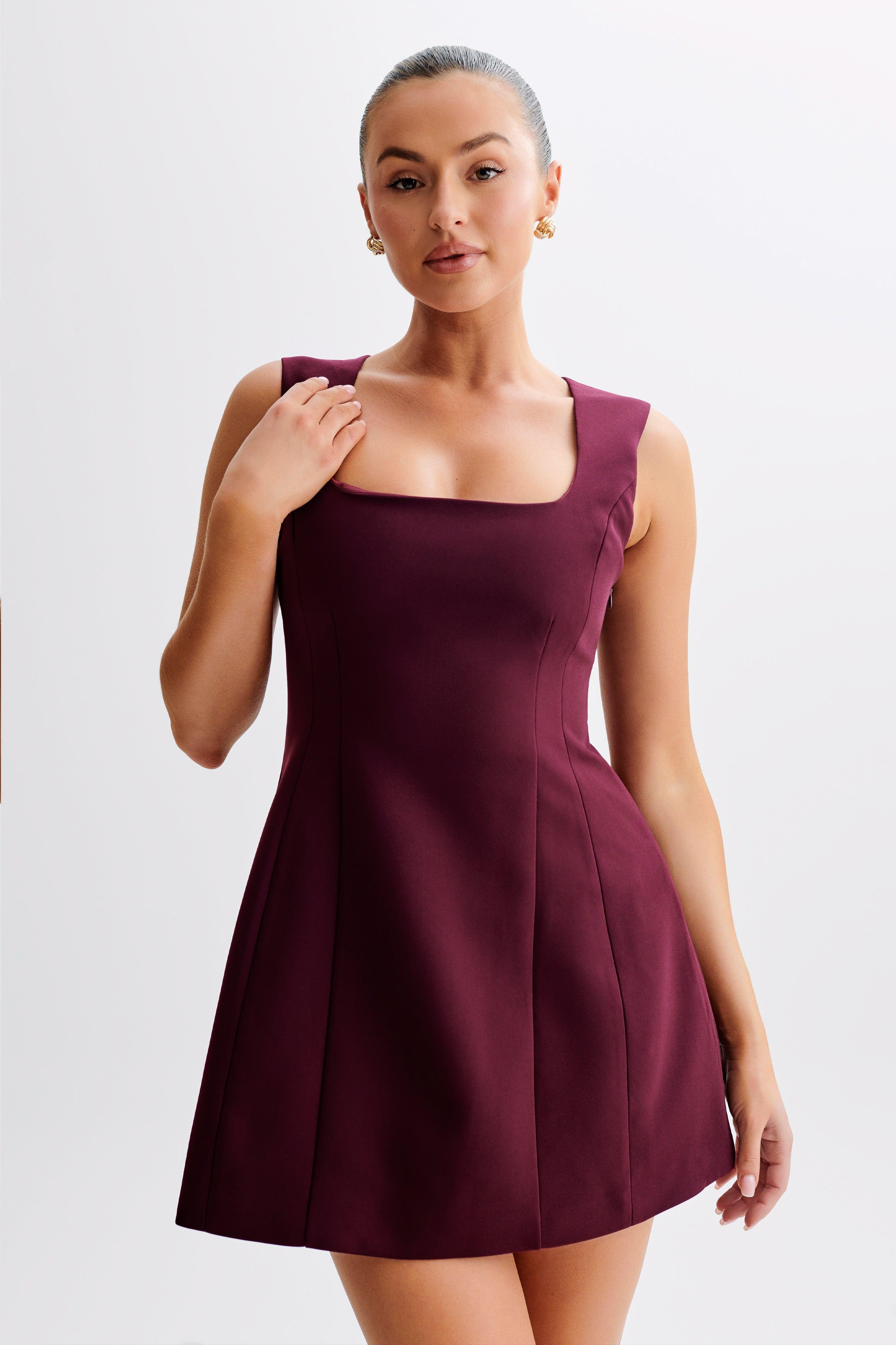 Lysandre Crepe Mini Dress - Plum Product Image