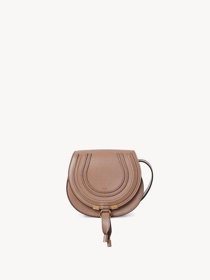 Small Marcie saddle bag in shiny leather Product Image