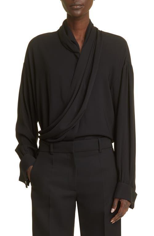 The Row Darnelle Draped Silk Top Product Image