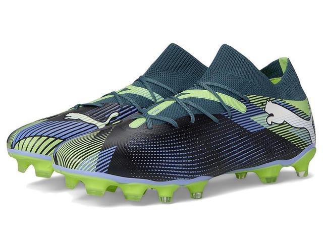 PUMA Future 7 Match Fg/Ag (Gray Skies-Puma White-Fizzy Apple) Men's Soccer Shoes Product Image