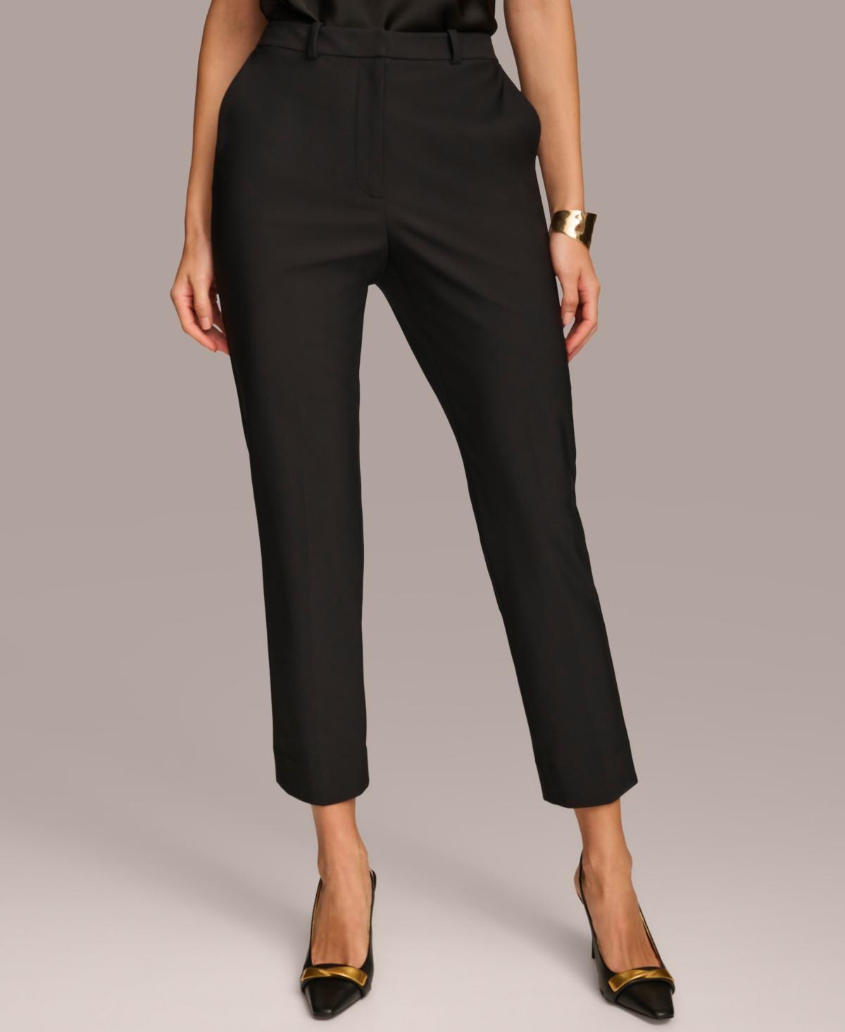 Donna Karan Essential Pleated Slim Mid Rise Pants Product Image