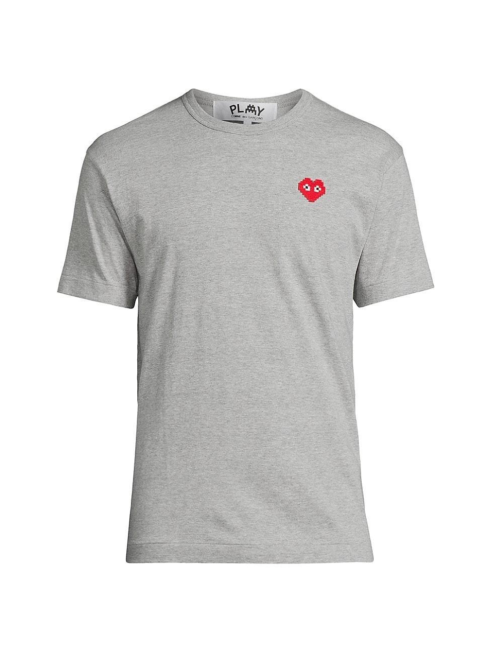 Mens Play Invader Heart Cotton T-Shirt Product Image