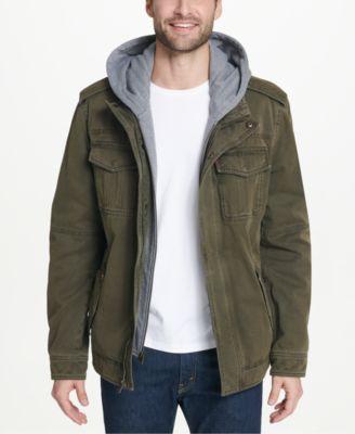 Men’s Sherpa Lined Two Pocket Hooded Trucker Jacket Product Image