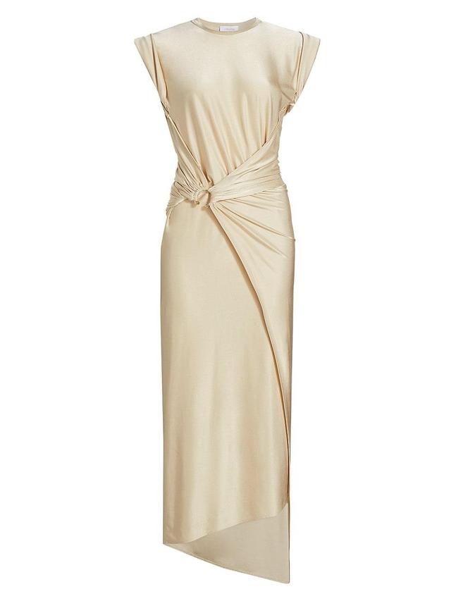 Womens Cross Draped Hardware Midi-Dress Product Image