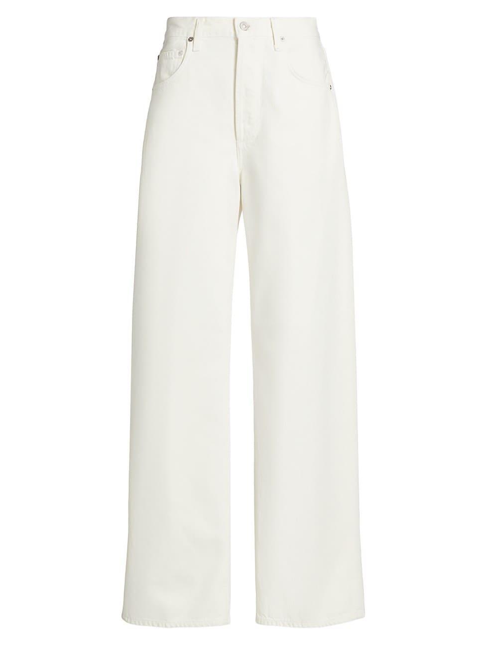 Citizens of Humanity Ayla Baggy Cuffed Crop in White Product Image