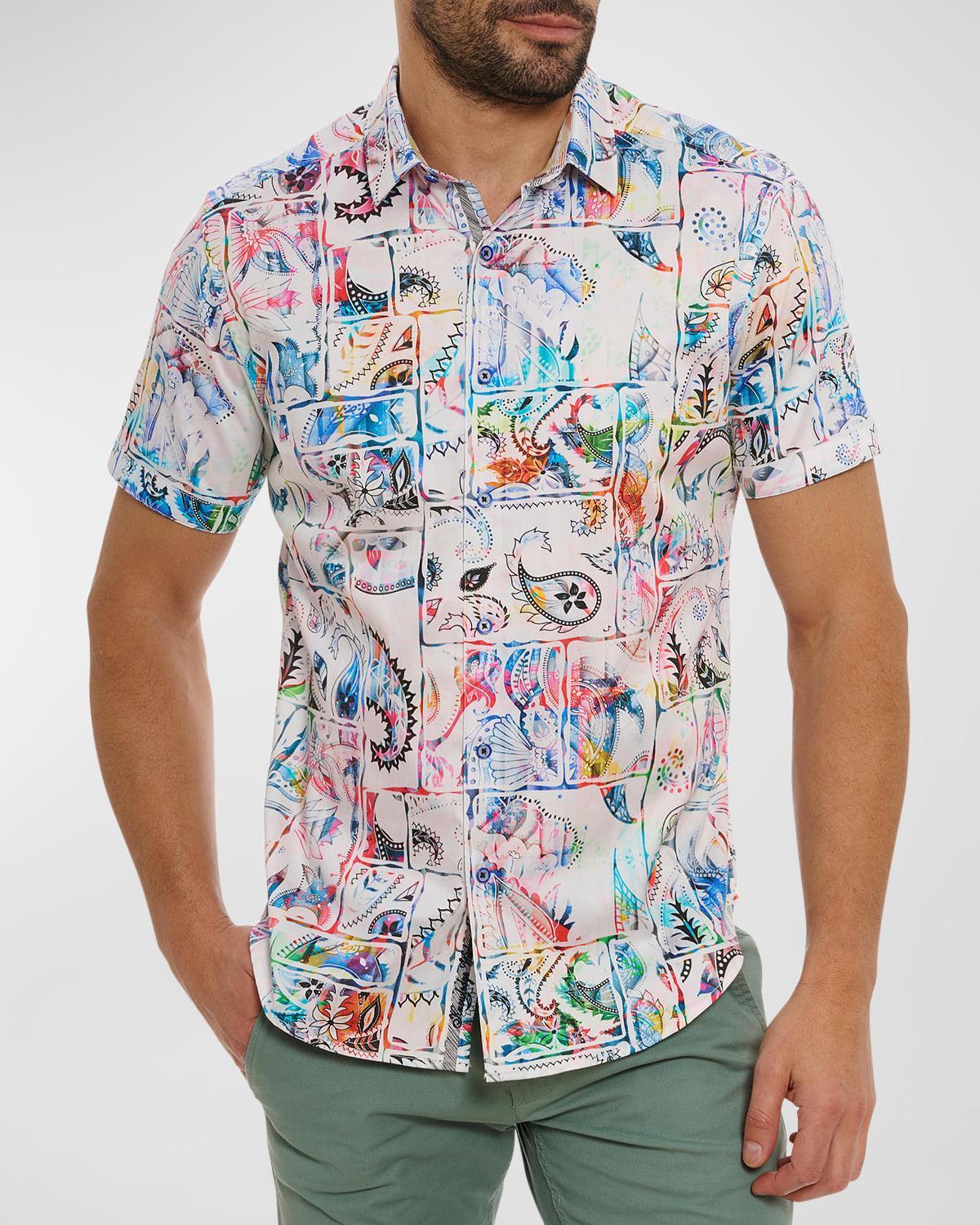 Men's Belize Paisley-Print Short-Sleeve Shirt Product Image