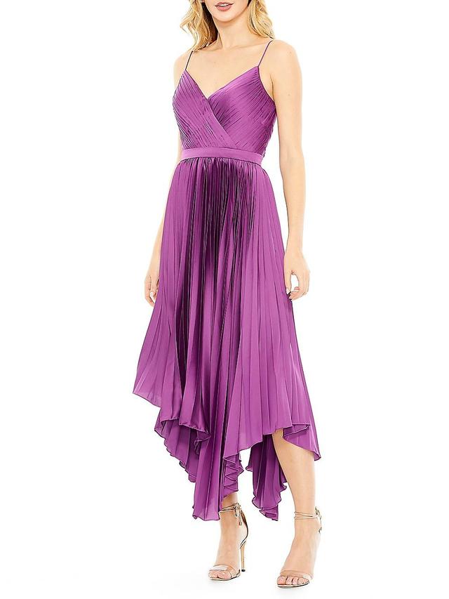 Womens Satin Pleated Cocktail Dress Product Image