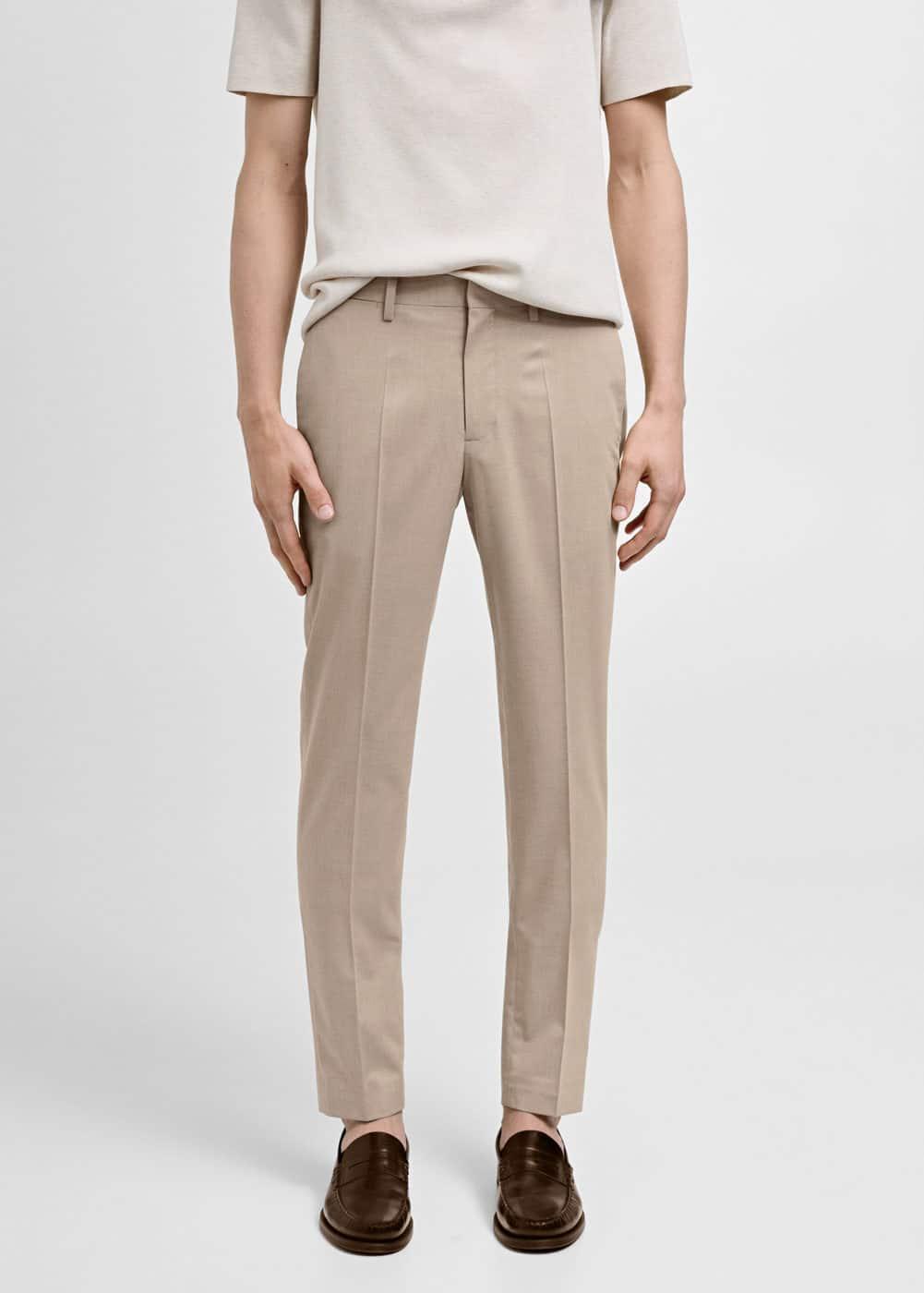 MANGO MAN - Stretch fabric super slim-fit suit pants beigeMen Product Image