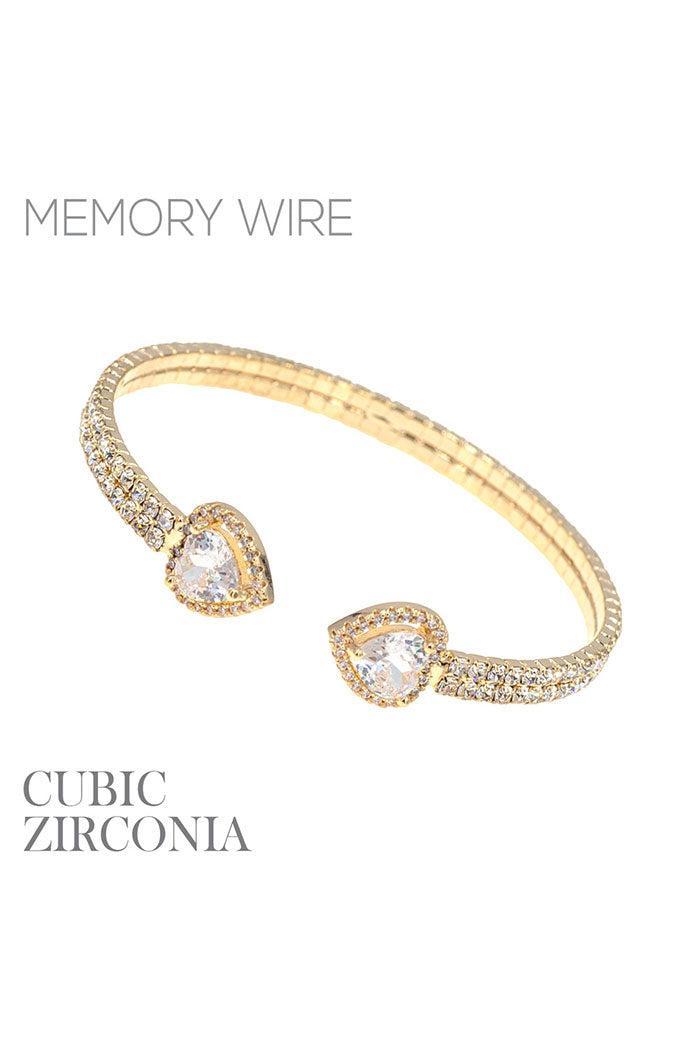 Heart Theme Cz Cuff Bracelet Product Image