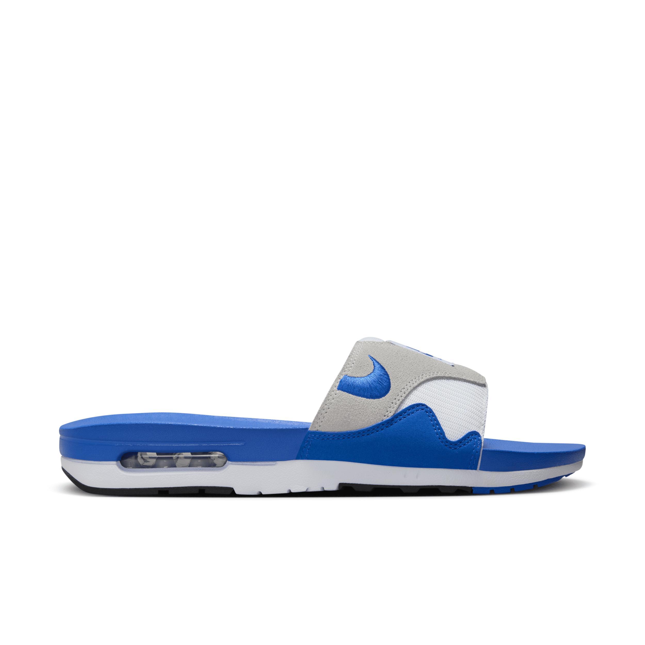 Nike Mens Nike Air Max 1 Slide - Mens Shoes White/Royal/Black Product Image