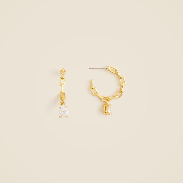 Chainlink hoop earrings with crystals Product Image