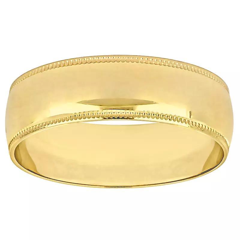 Stella Grace 10k Gold Mens 6 mm Milgrain Edge Wedding Band Product Image