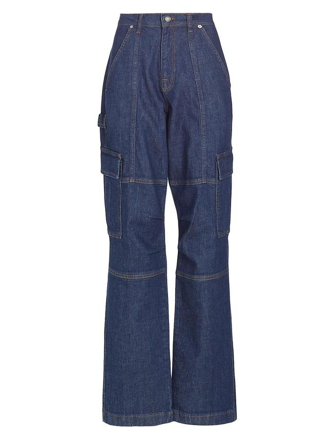 Womens Axelle Denim Cargo Pants Product Image