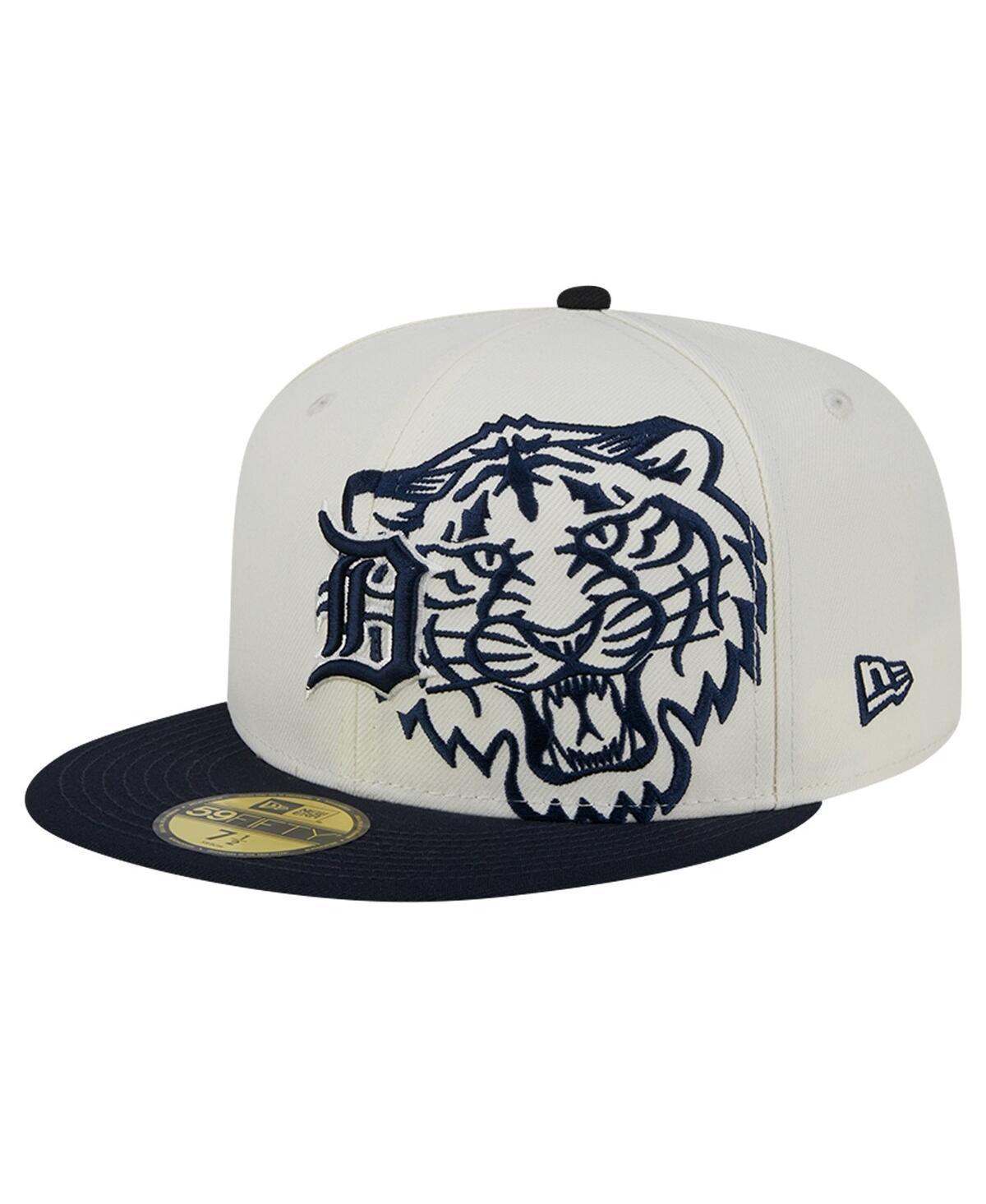 New Era Mens Cream Detroit Tigers Lonestar 59FIFTY Fitted Hat - Cream, Navy Product Image