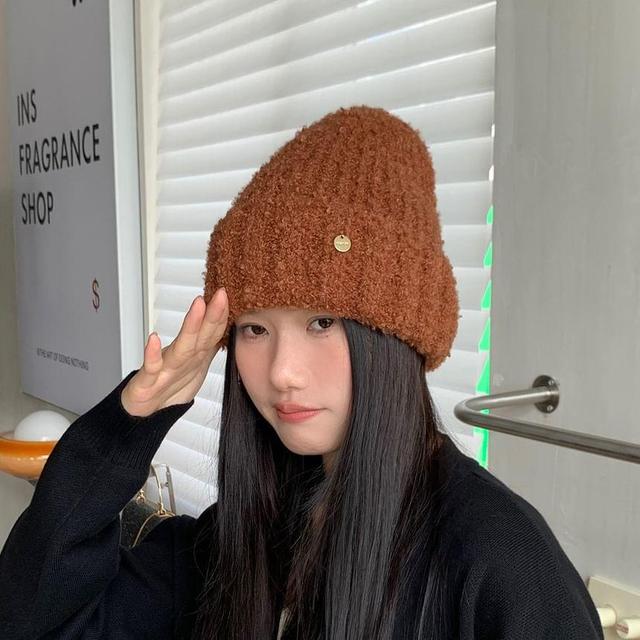 Metal Disc Knit Beanie Product Image