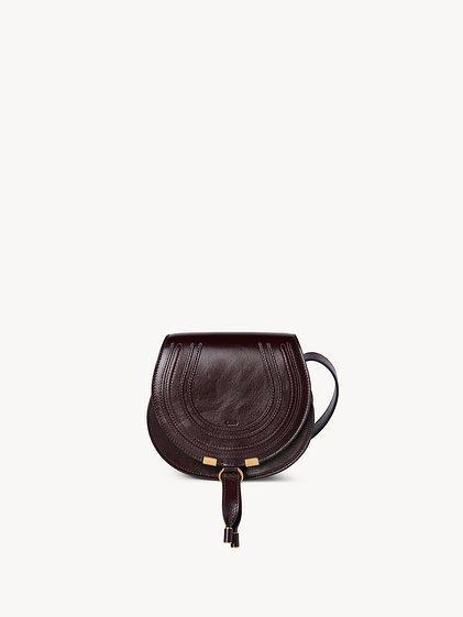 Small Marcie saddle bag in shiny leather Product Image