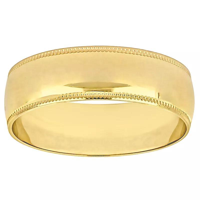 Stella Grace 10k Gold Mens 6 mm Milgrain Edge Wedding Band Product Image