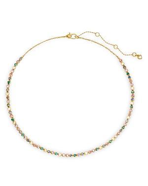 Womens Goldtone & Cubic Zirconia Heart Tennis Necklace Product Image