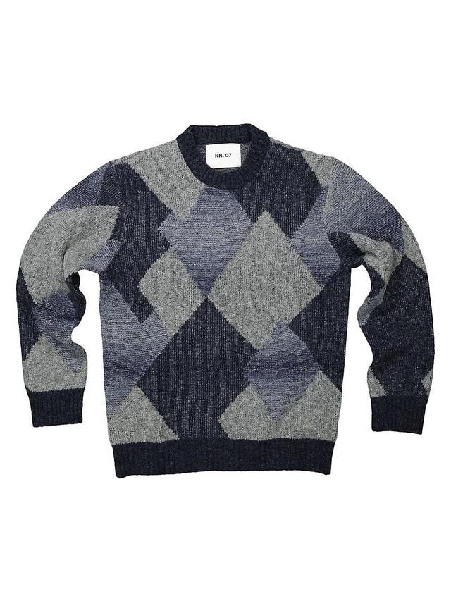 NN07 Brady 6531 Jacquard Wool Blend Crewneck Sweater Product Image