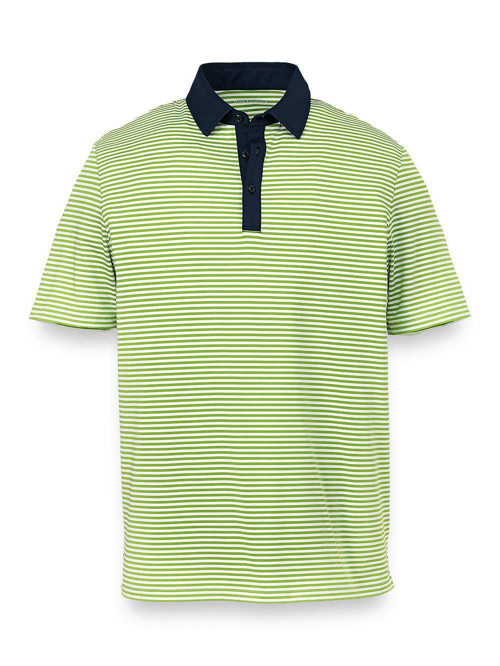 Performance Blend Three Button Polo - Green Product Image