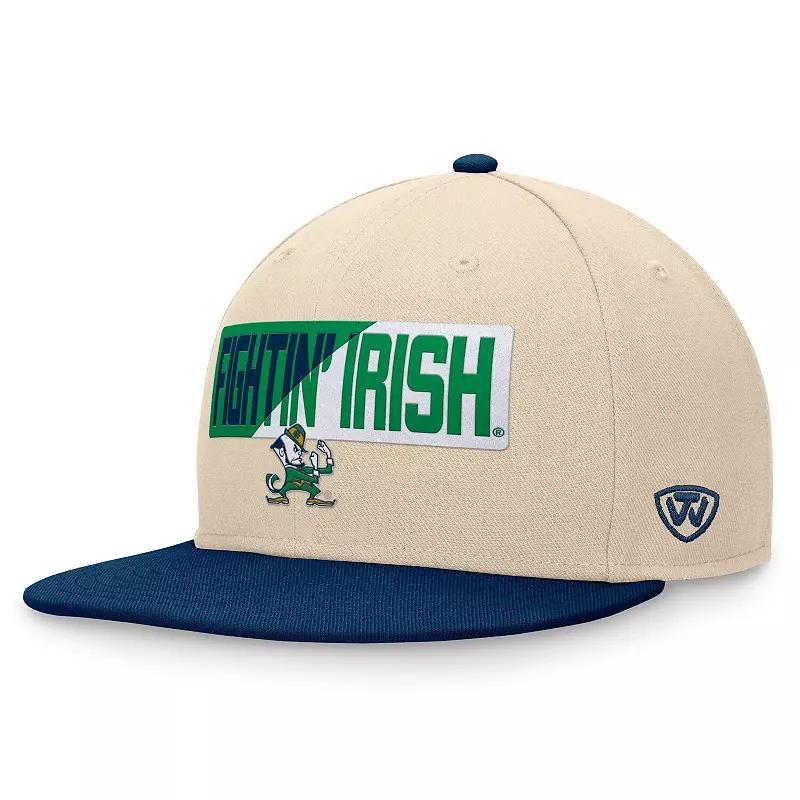 Mens Top of the World Khaki Notre Dame Fighting Irish Goalaso Snapback Hat Product Image