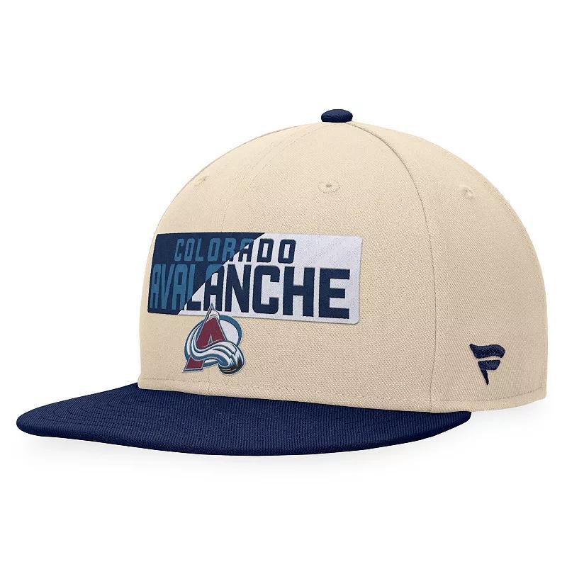 Mens Fanatics Cream/Navy Colorado Avalanche Goalaso Snapback Hat Product Image