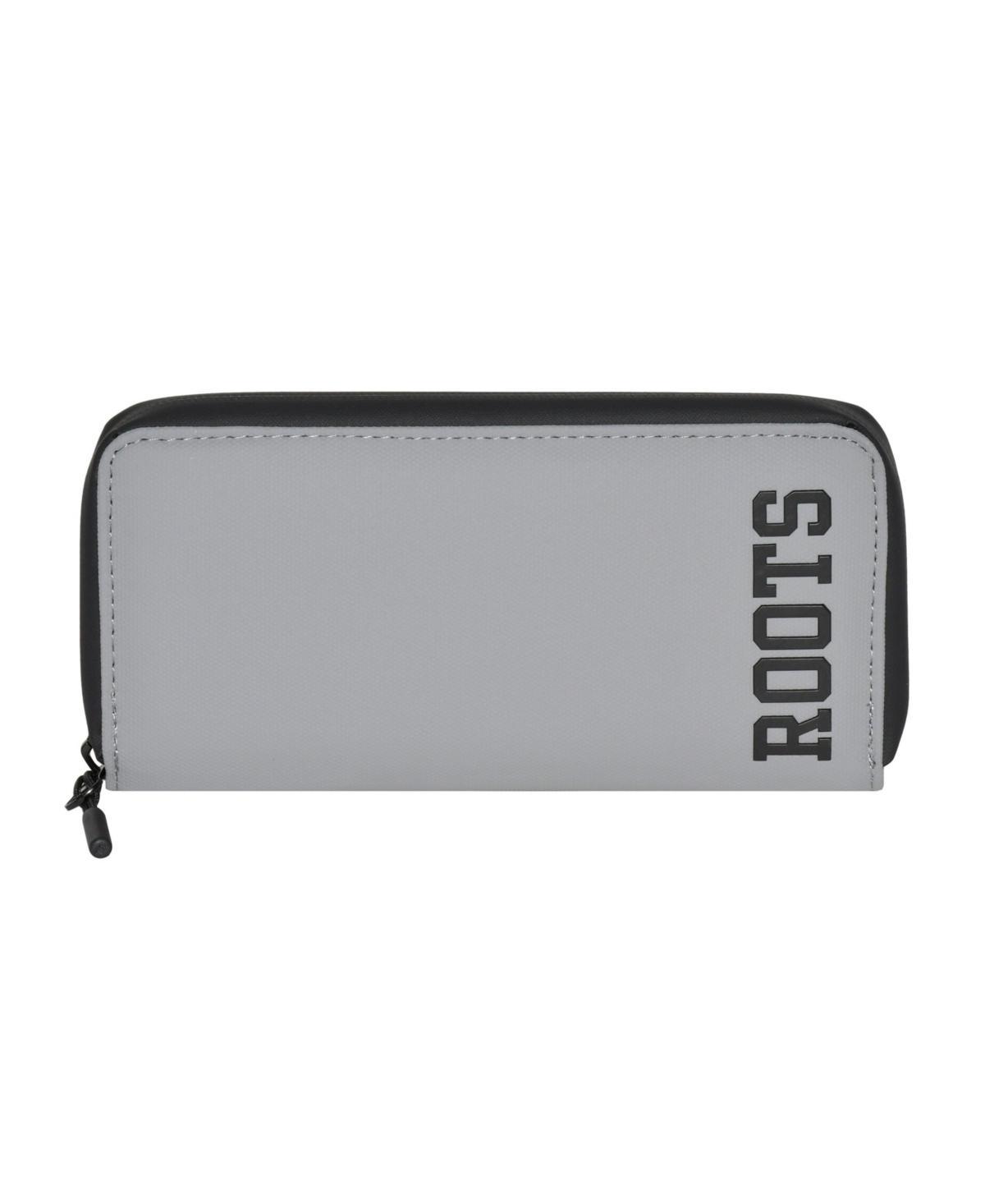 Roots Mens Slim Zipper Round Wallet - Light grey combo Product Image