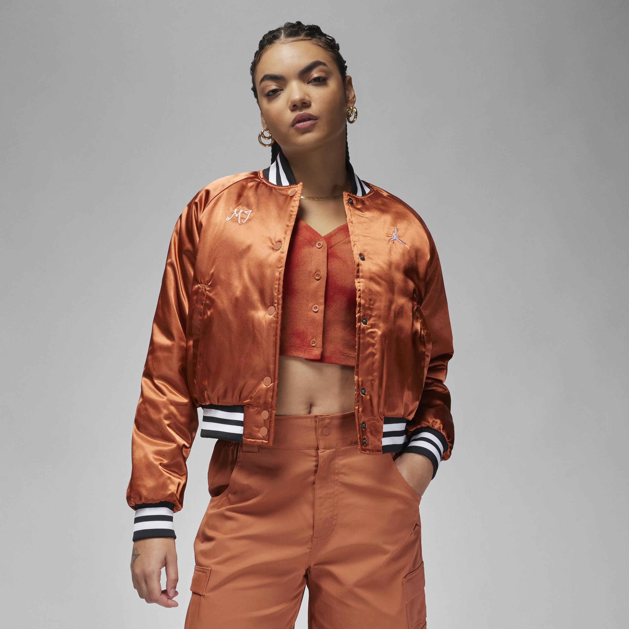 Jordan Varsity bomber jacket in peach Product Image