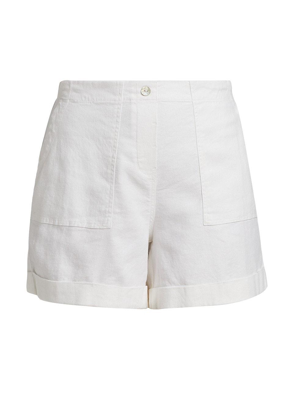 Womens Stretch Linen-Blend Shorts Product Image