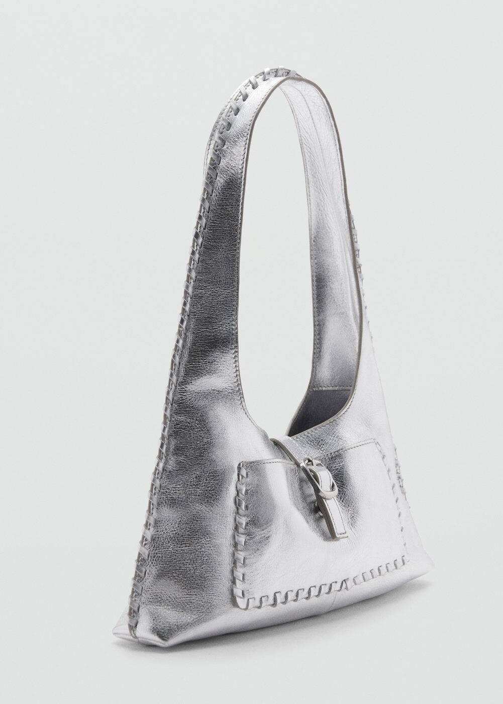 MANGO - Leather metallic bag - One size - Women Product Image