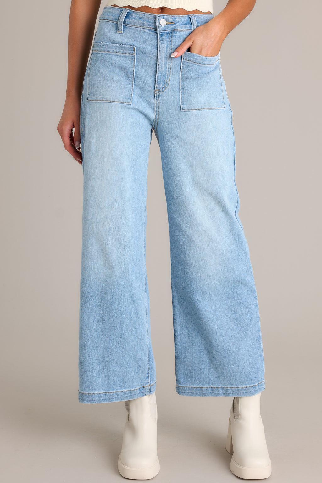 Seraphic Melody Light Wash Wide Leg Jeans Product Image