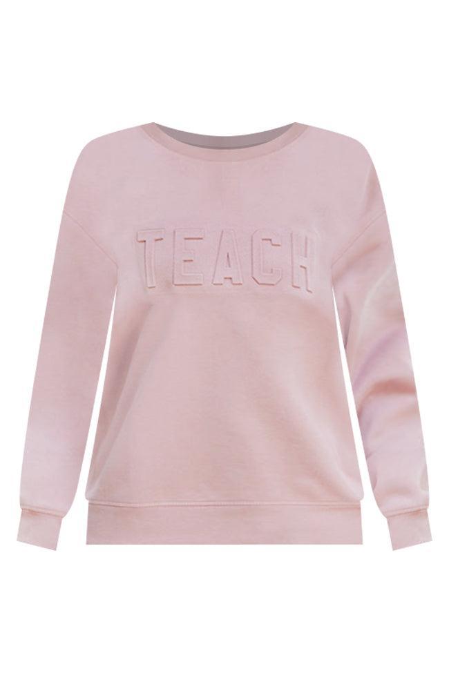 Teach Embossed Logo Terracotta Graphic Sweatshirt FINAL SALE Product Image