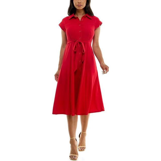 Womens Nina Leonard Collared Shirt Dress Product Image