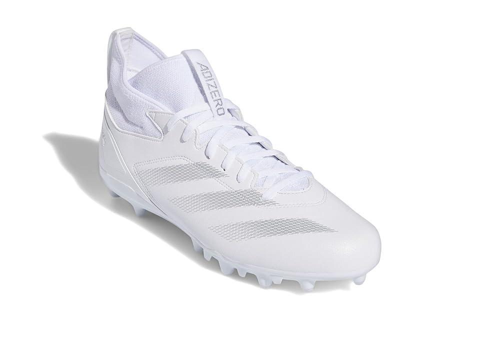 adidas adiZero Impact.2 American Football Cleats Silver Metallic/White) Men's Shoes Product Image