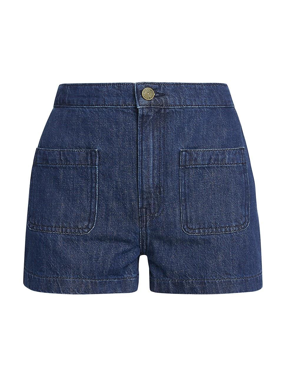 Womens Patch-Pocket Denim Shorts Product Image