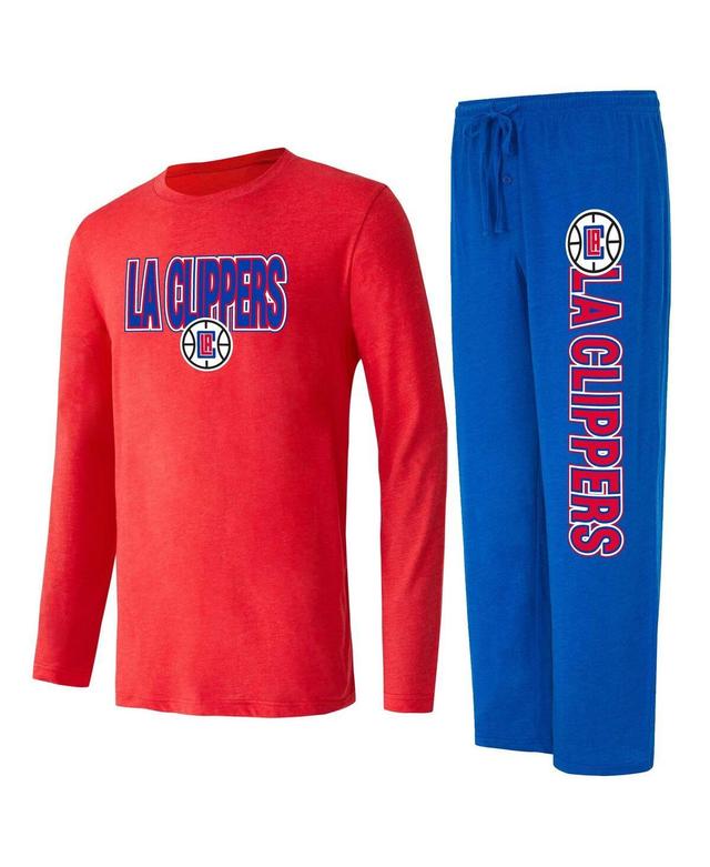 Mens Concepts Sport Royal/Red LA Clippers Meter Long Sleeve T-Shirt & Pants Sleep Set Product Image