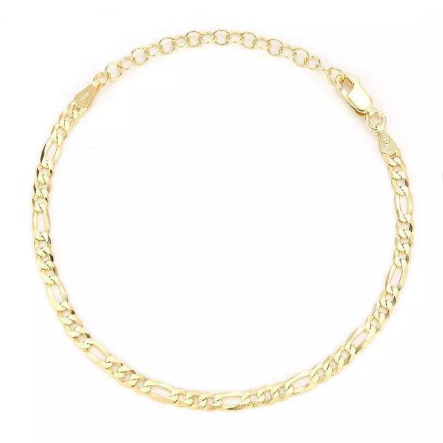 Sunkissed Sterling 14k Gold Over Silver Figaro Bracelet, Womens Gold Tone Product Image