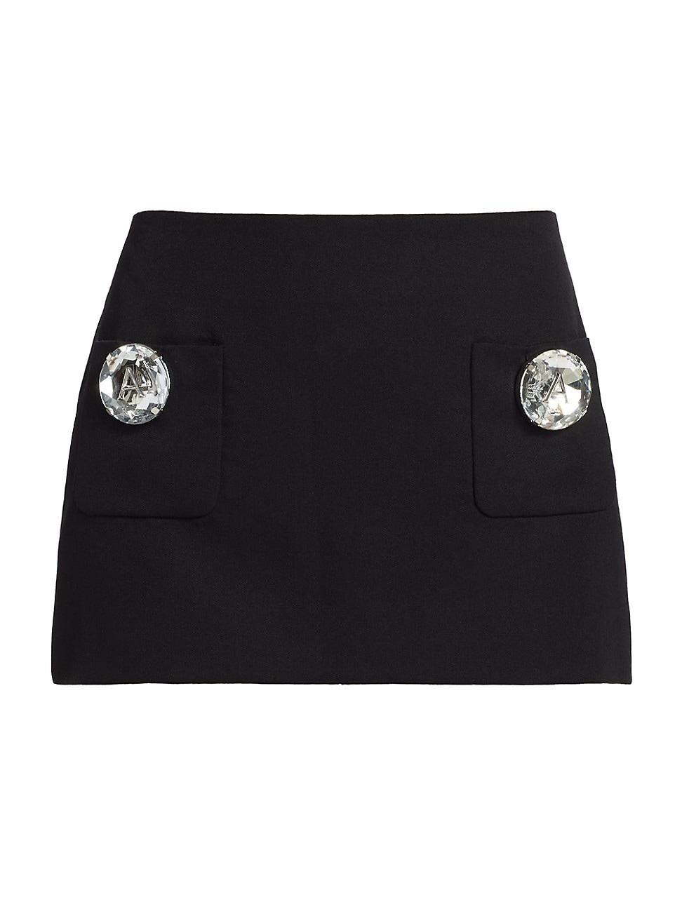 Womens Jumbo Crystal-Embellished Wool Miniskirt Product Image