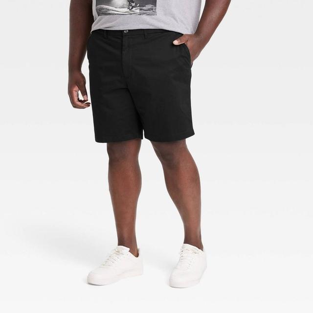 Mens Big & Tall Every Wear 9 Slim Fit Flat Front Chino Shorts - Goodfellow & Co Black 46 Product Image