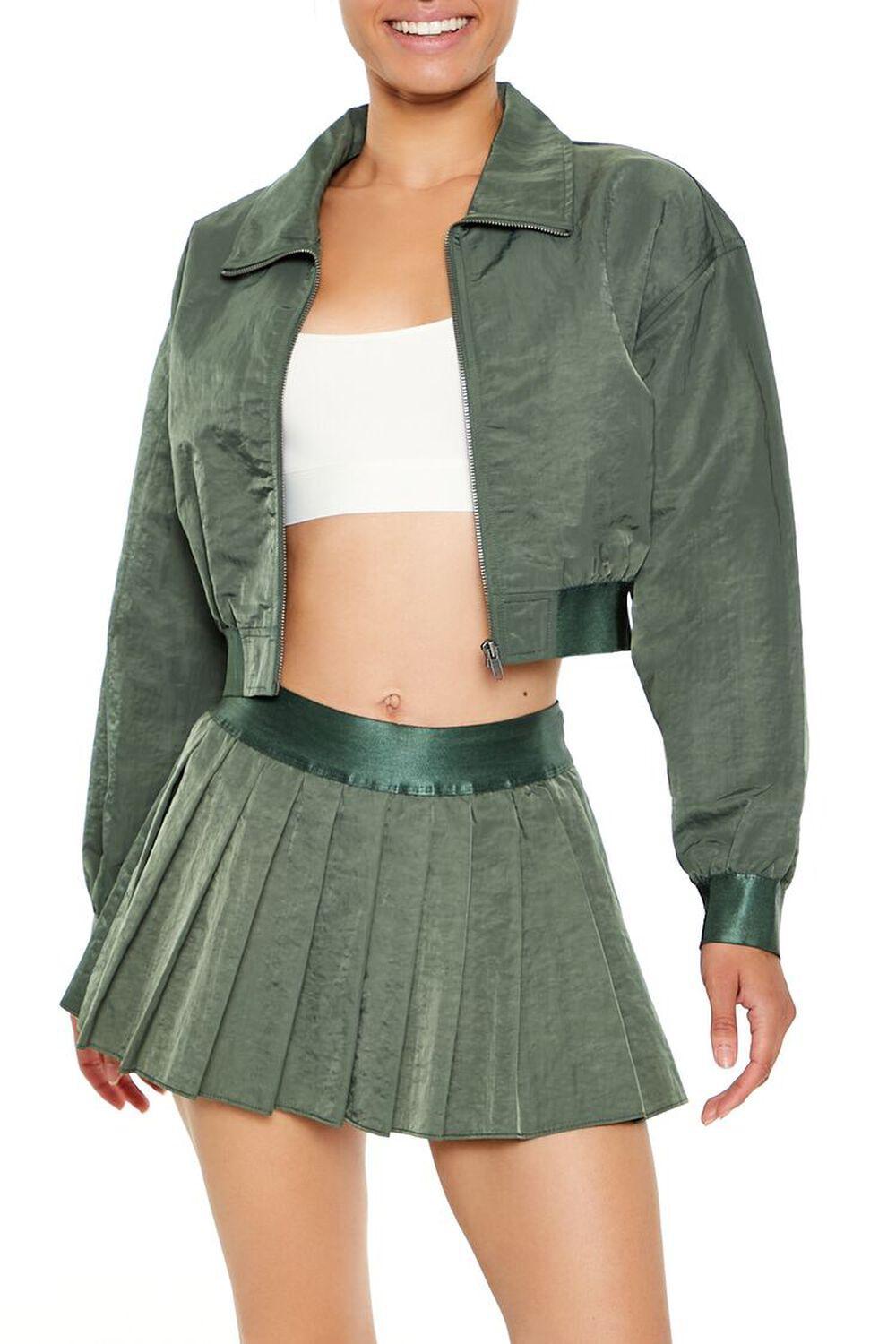 Cropped Zip-Up Bomber Jacket | Forever 21 product image