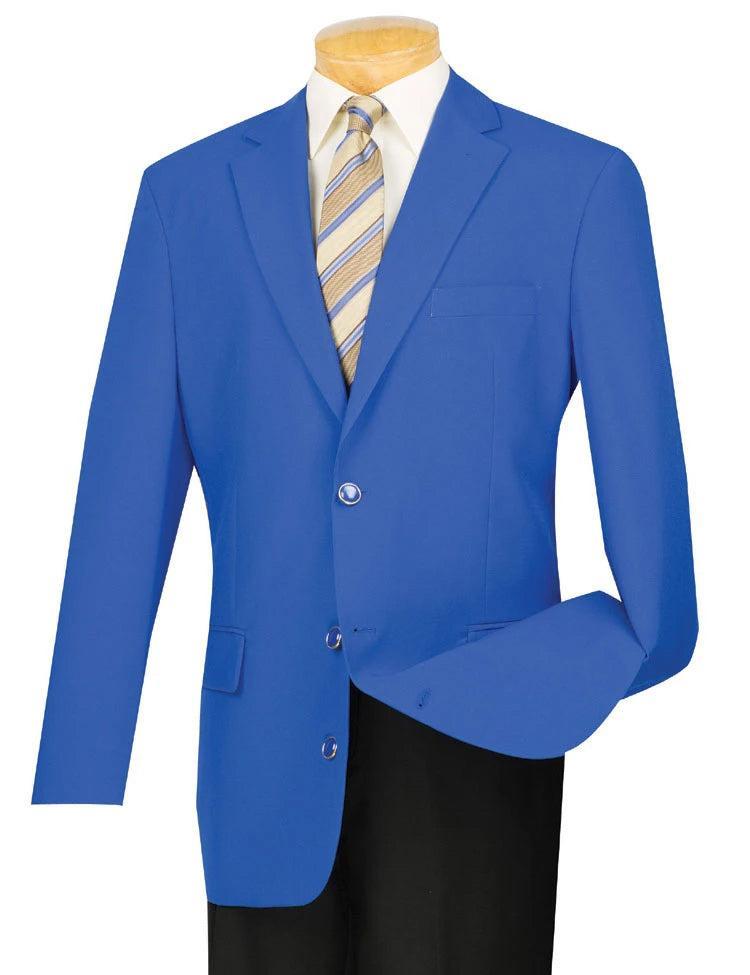 Royal Blue Regular Fit 3 Button Blazer Product Image