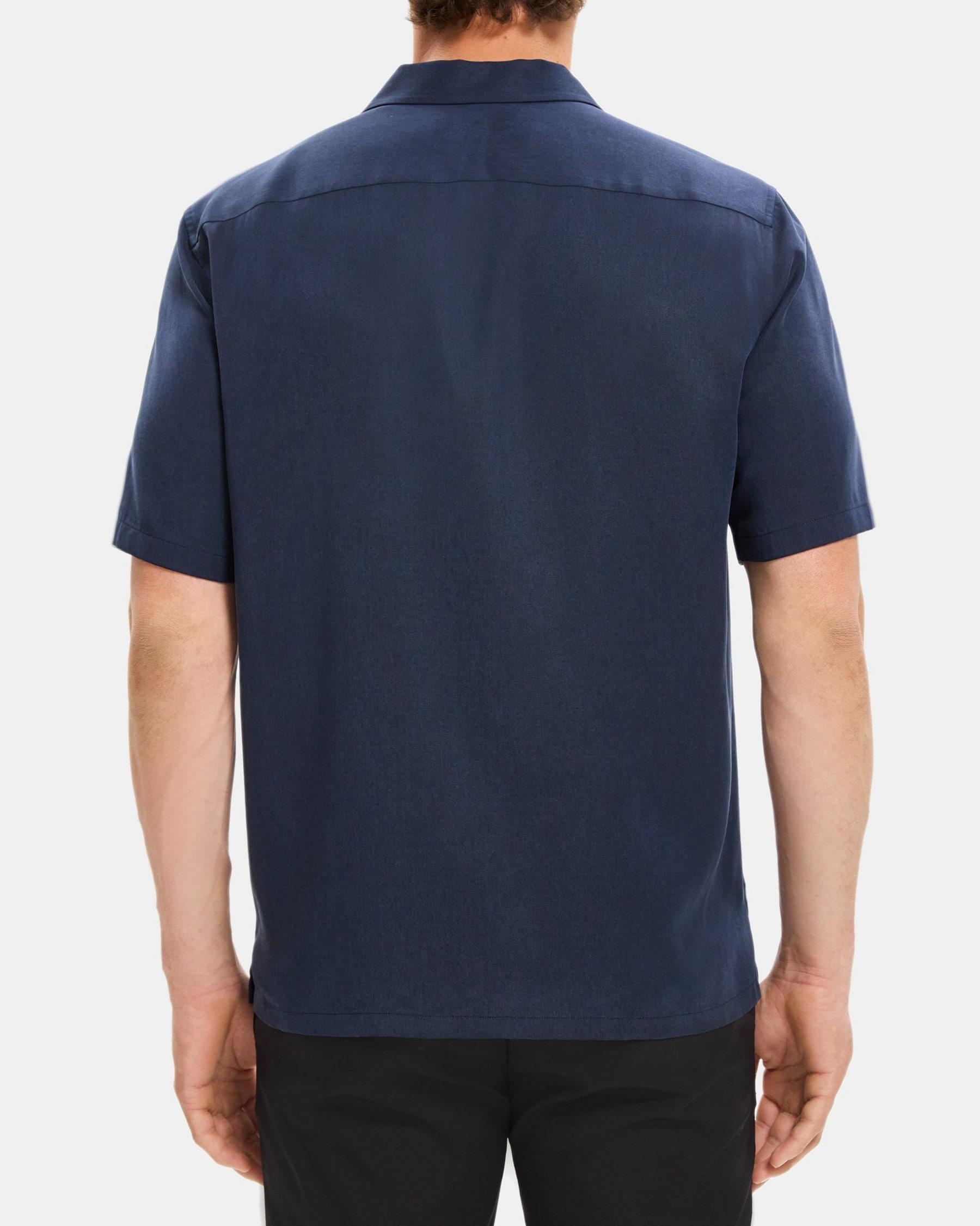 Short-Sleeve Camp Shirt in Tencel-Blend Twill Product Image