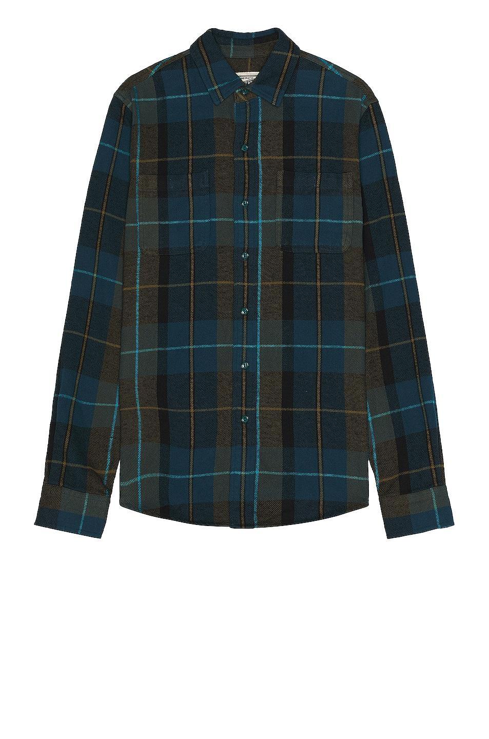 Schott Plaid Cotton Flannel Shirt in Dark Green Product Image