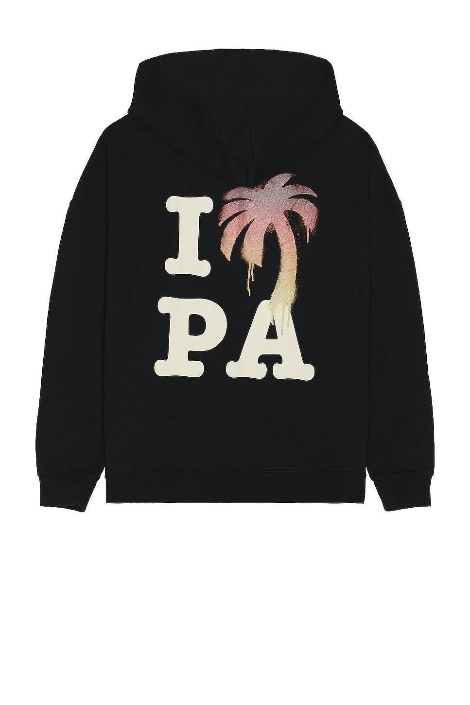 Palm Angels I Love PA Hoodie in Black. Size L, M, XL/1X. Product Image