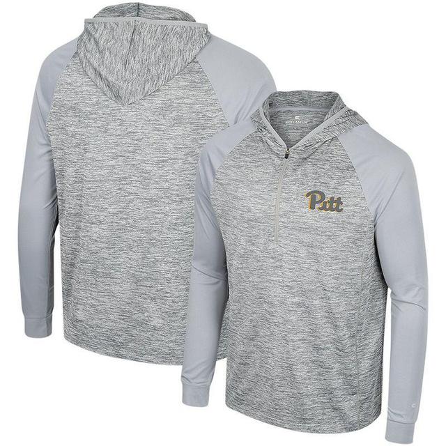 Mens Colosseum Gray Oregon State Beavers Cybernetic Raglan Quarter-Zip Hooded Top Product Image