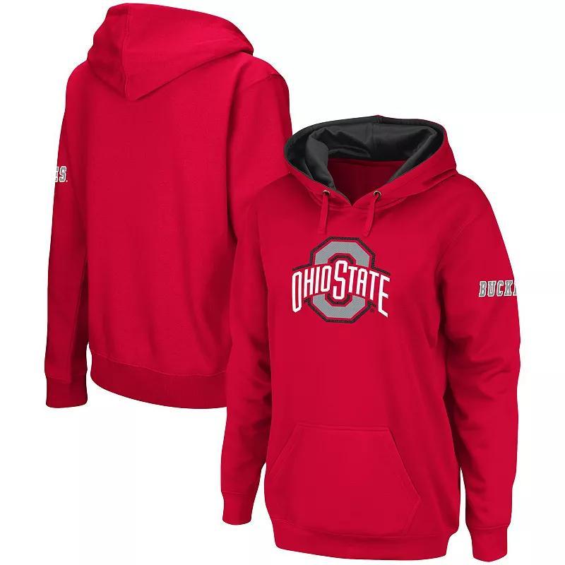 Womens Scarlet Ohio State Buckeyes Big Logo Pullover Hoodie Product Image